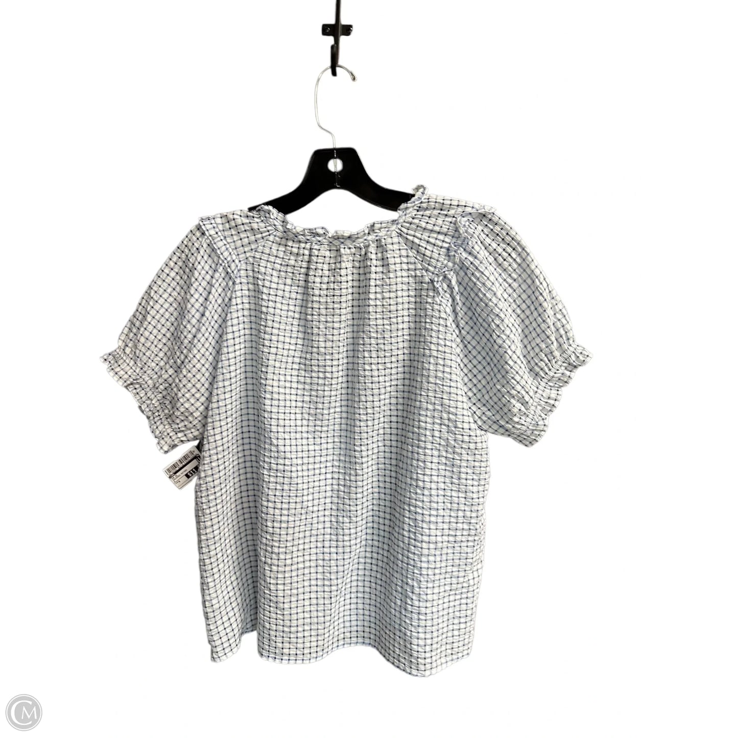 Top Short Sleeve By Thml In Checkered Pattern, Size: M