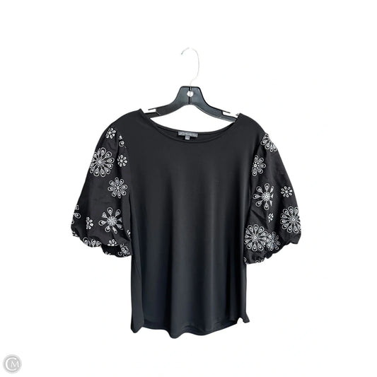 Top Short Sleeve By Adrianna Papell In Black, Size: L