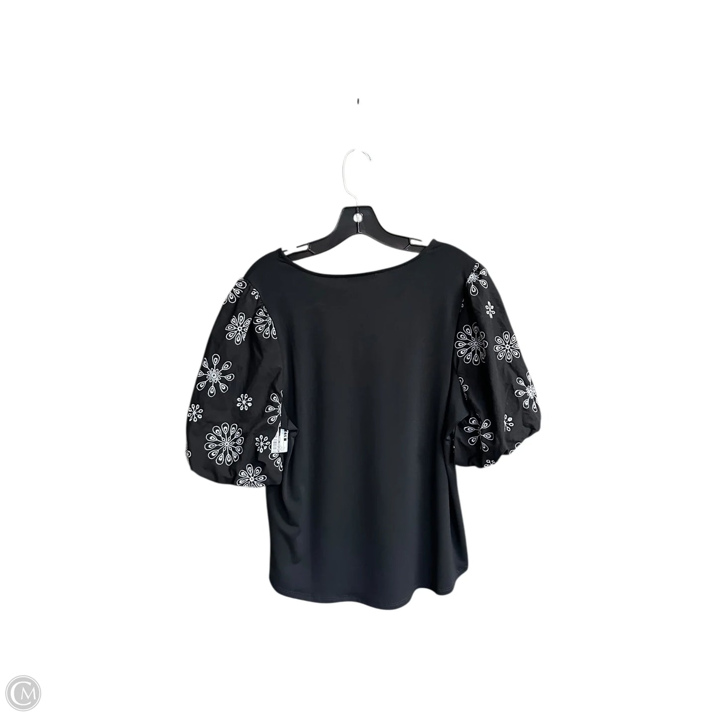 Top Short Sleeve By Adrianna Papell In Black, Size: L