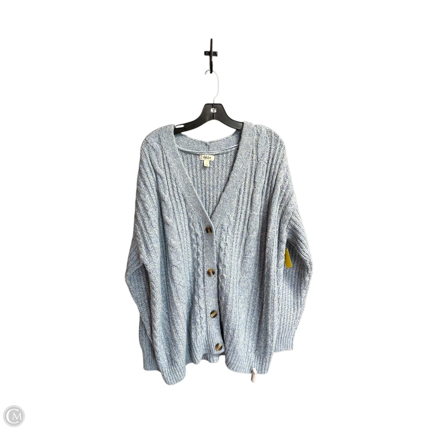 Sweater Cardigan By Style And Company In Blue, Size: L