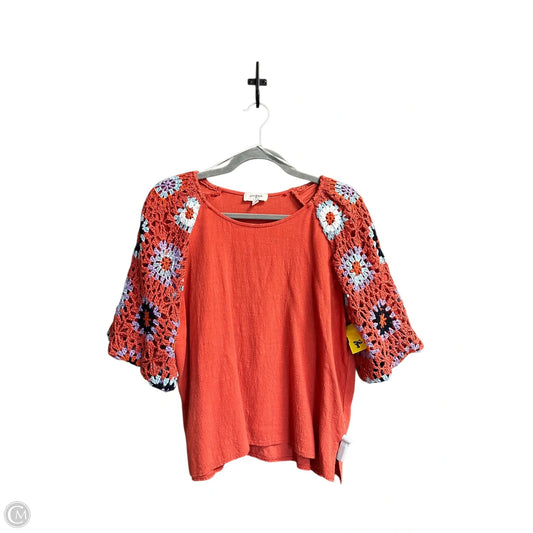 Top Short Sleeve By Umgee In Orange, Size: M