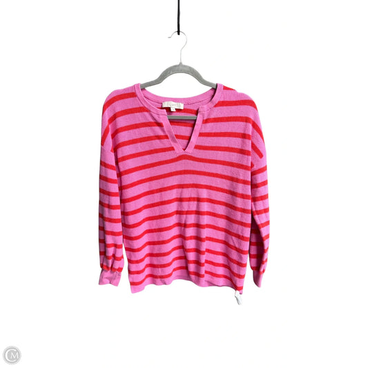 Top Long Sleeve By Loft In Striped Pattern, Size: M