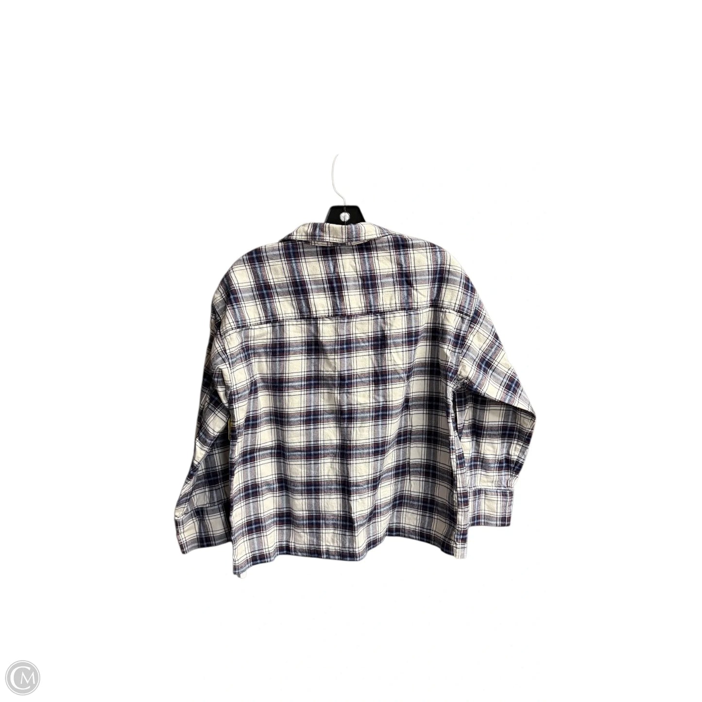 Top Long Sleeve By Loft In Plaid Pattern, Size: M