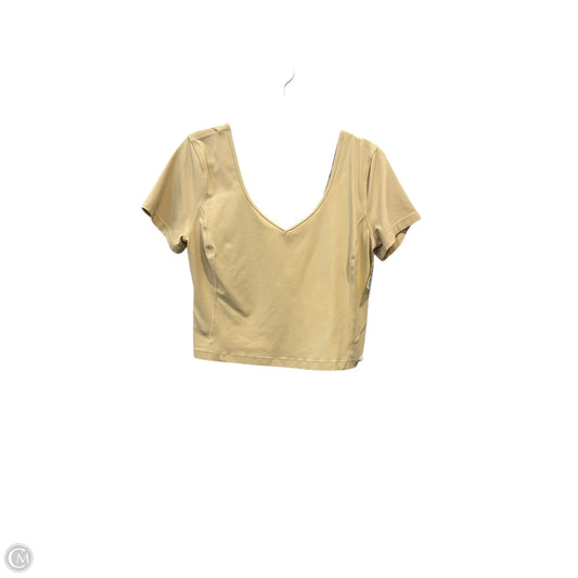 Athletic Top Short Sleeve By Lululemon In Cream, Size: M