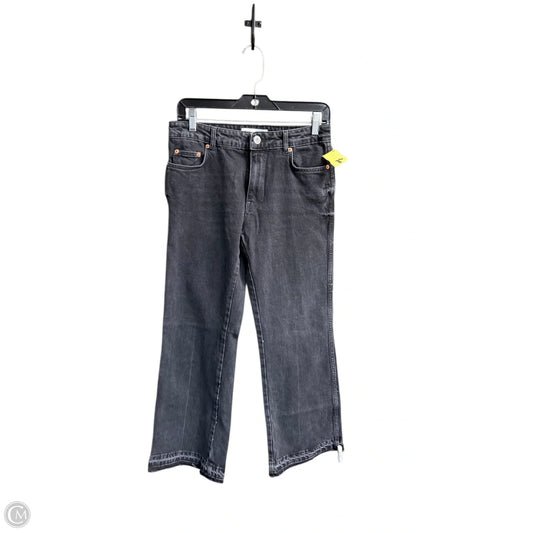 Jeans Straight By Zara In Black Denim, Size: 4