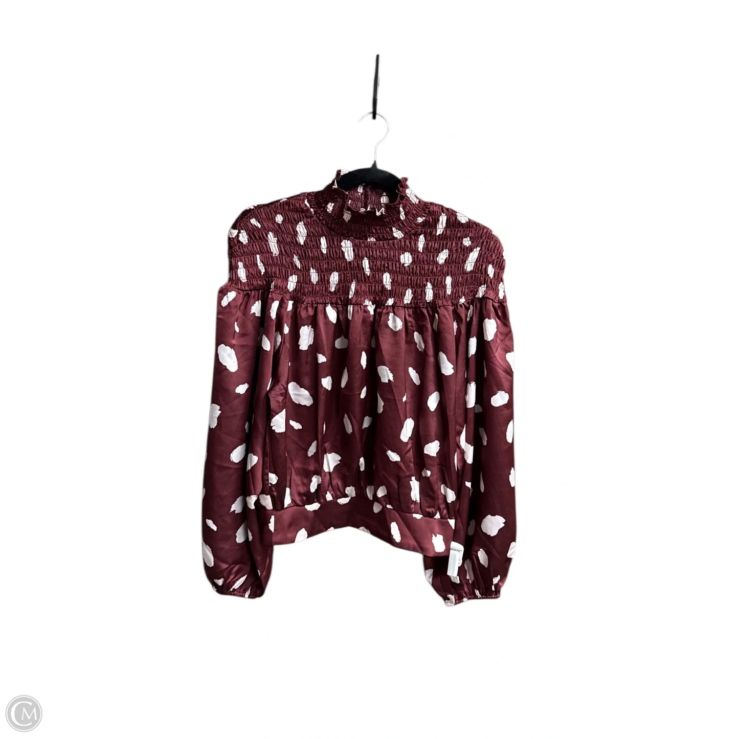 Top Long Sleeve By Sugar Lips In Polkadot Pattern, Size: M