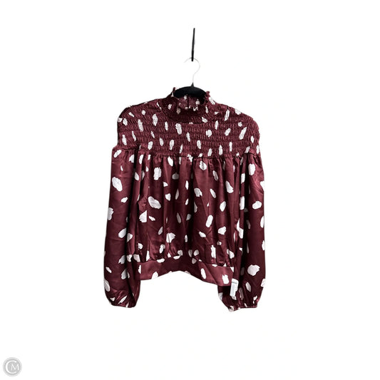 Top Long Sleeve By Sugar Lips In Polkadot Pattern, Size: M