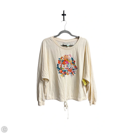 Top Long Sleeve By Anthropologie In Cream, Size: M
