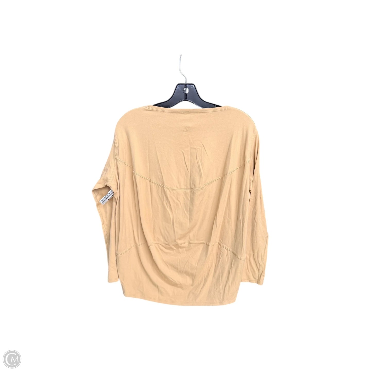 Athletic Top Long Sleeve Crewneck By Lululemon In Tan, Size: Xs
