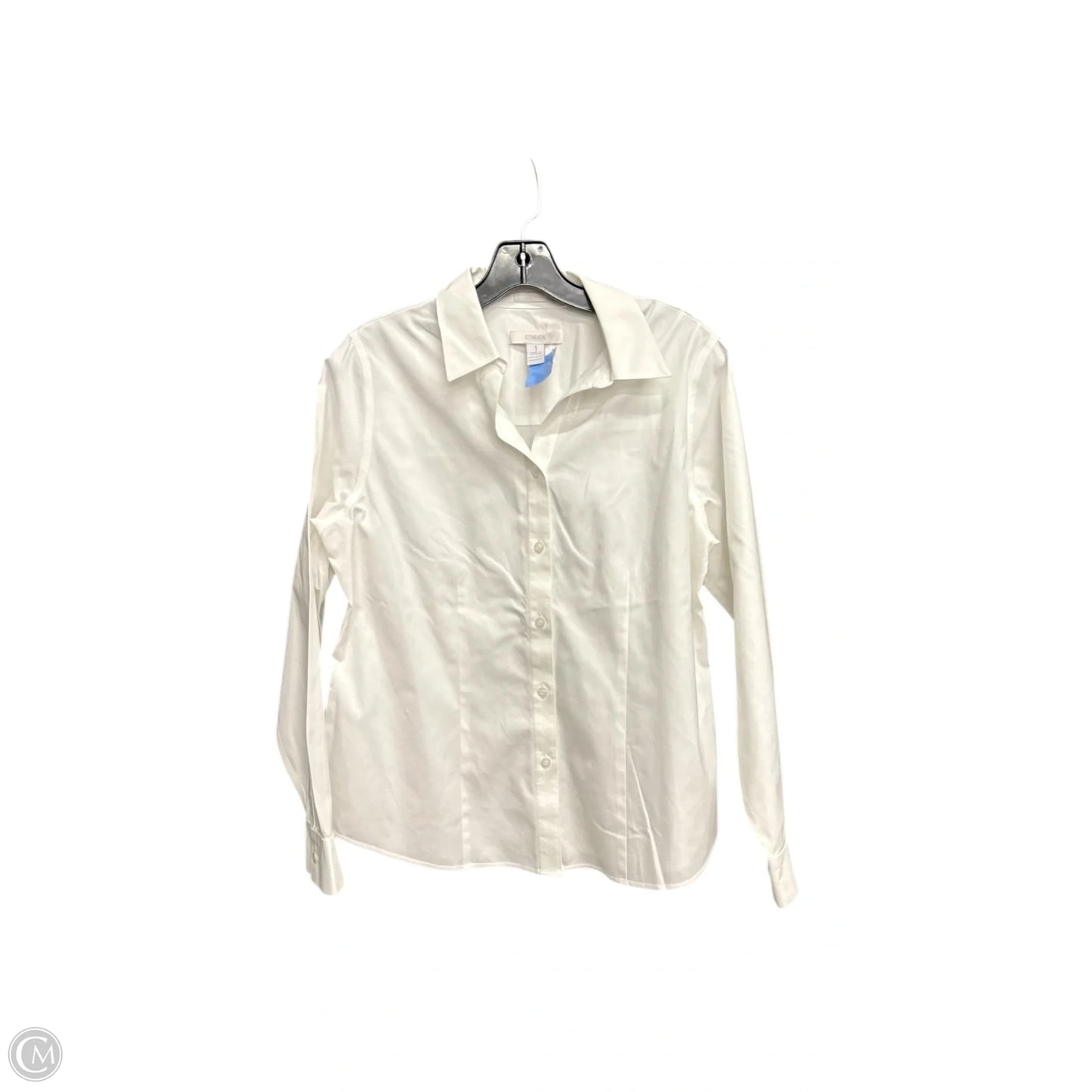Top Long Sleeve By Chicos In White, Size: M
