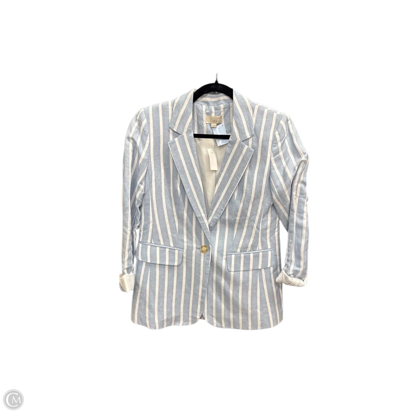 Blazer By Loft In Blue & White, Size: Xs