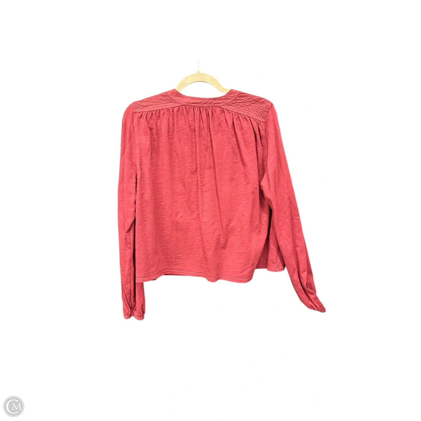 Top Long Sleeve By Nation In Maroon, Size: S