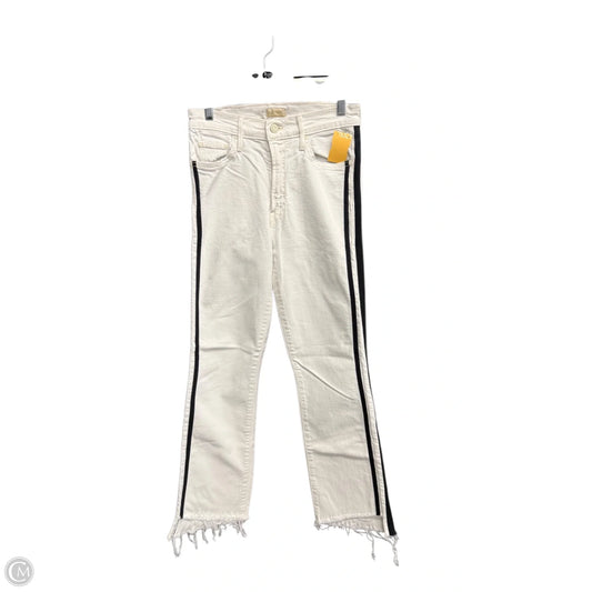 Jeans Wide Leg By Mother In White Denim, Size: 4