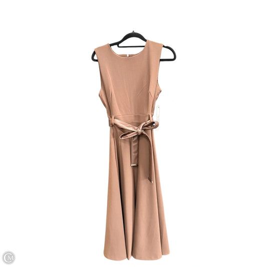 Dress Casual Midi By Calvin Klein In Brown, Size: S