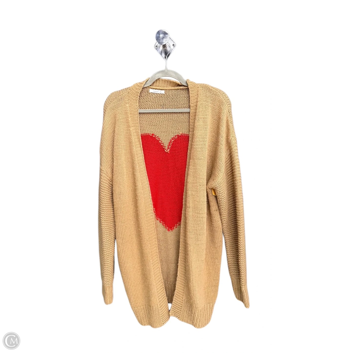 Sweater Cardigan By Timing In Brown, Size: M