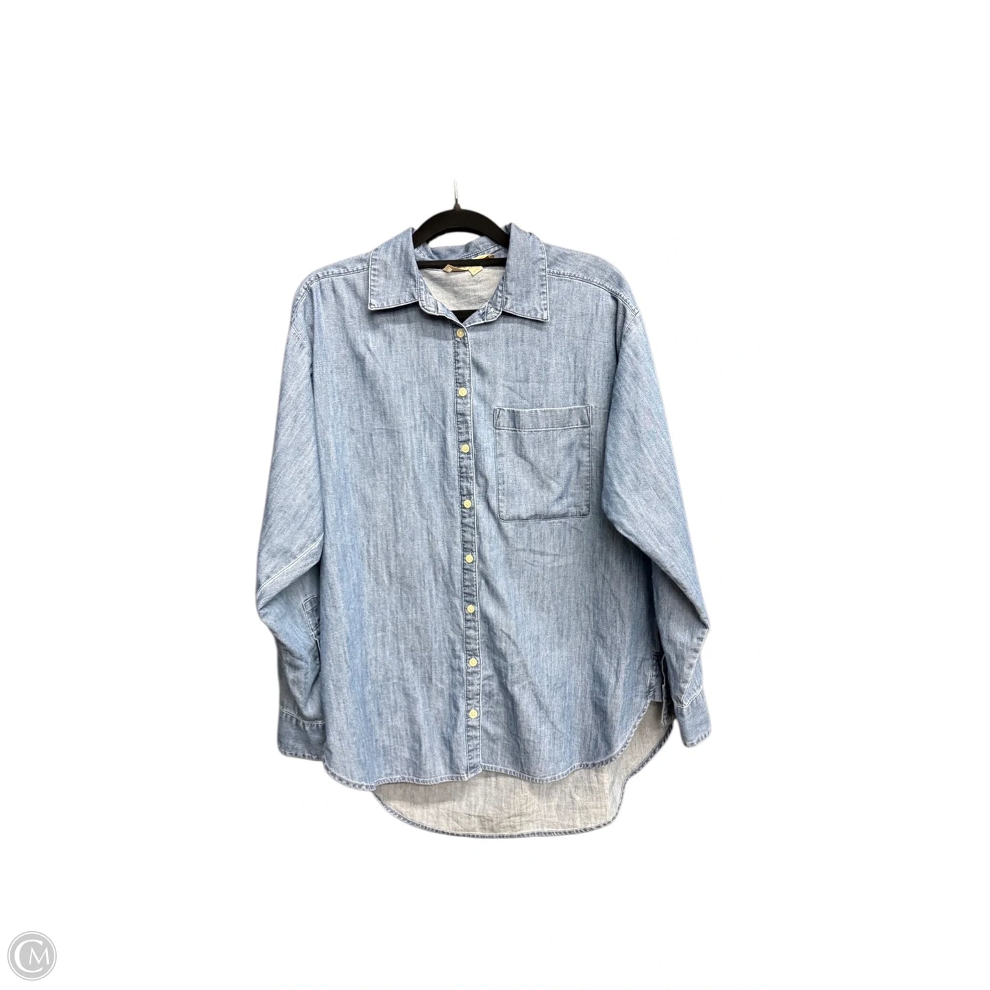 Top Long Sleeve By Loft In Blue Denim, Size: Xs