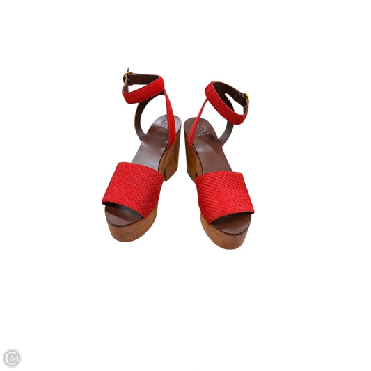 Sandals Designer By Tory Burch In Brown & Red, Size: 8.5