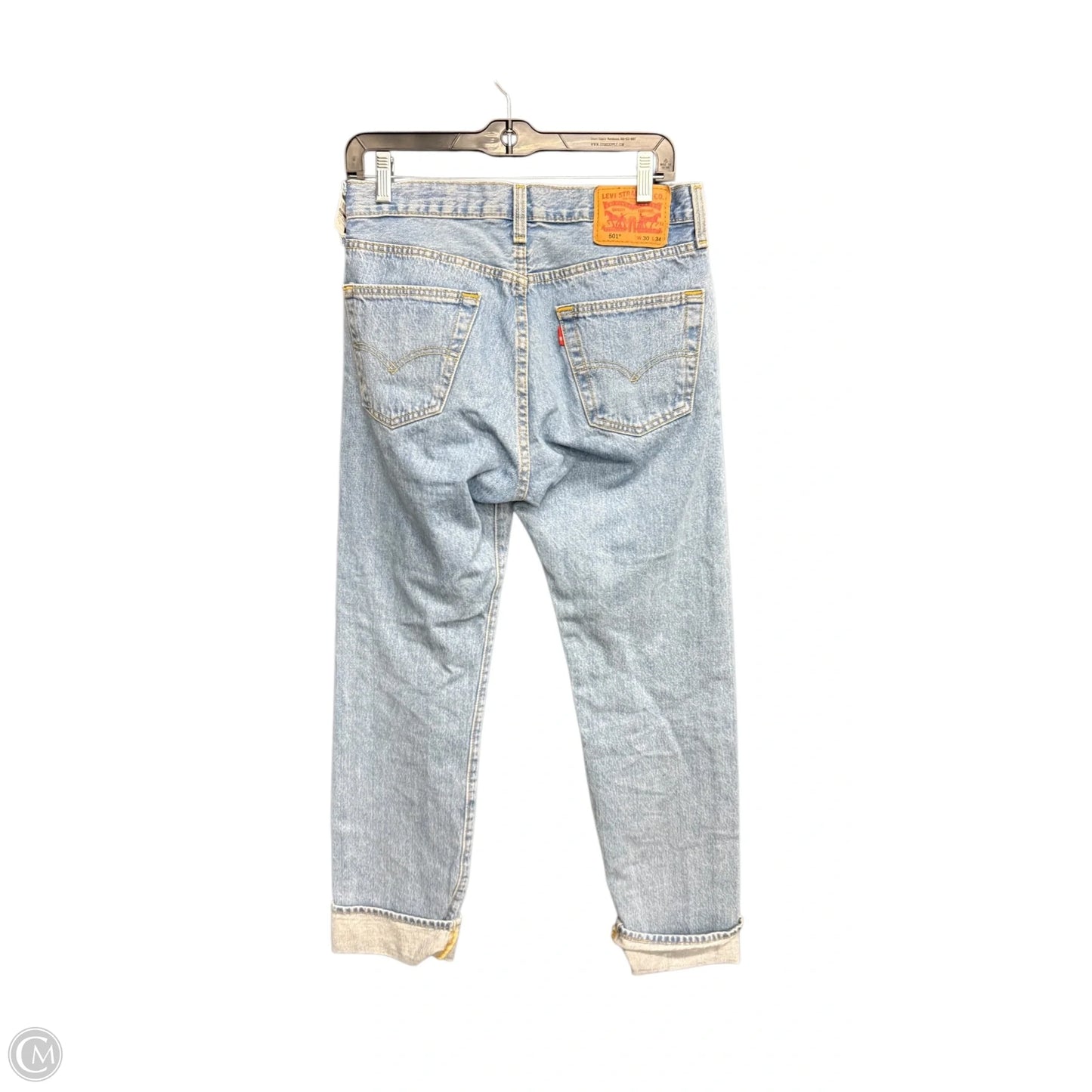 Jeans Straight By Levis In Blue Denim, Size: 8