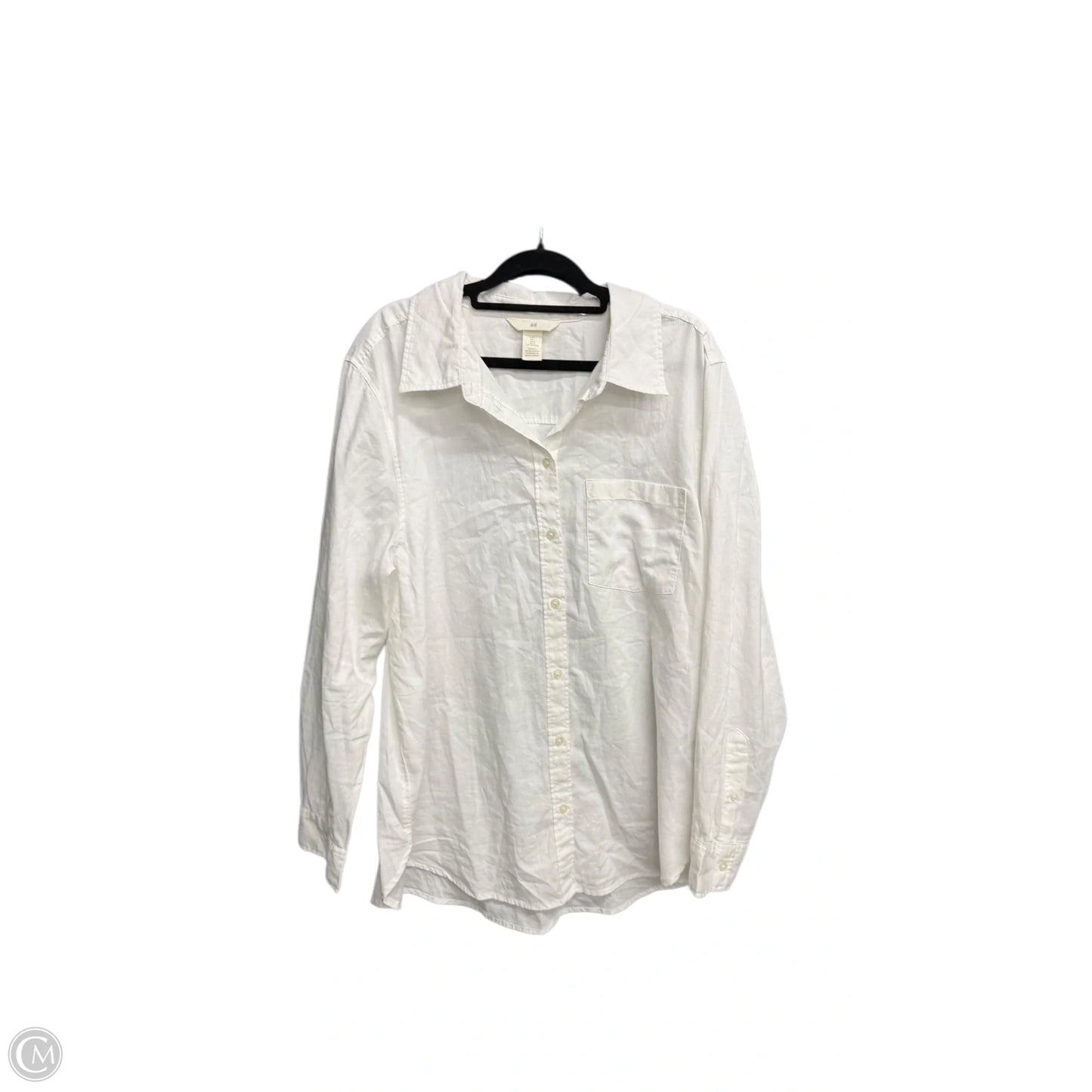 Top Long Sleeve By H&m In White, Size: L