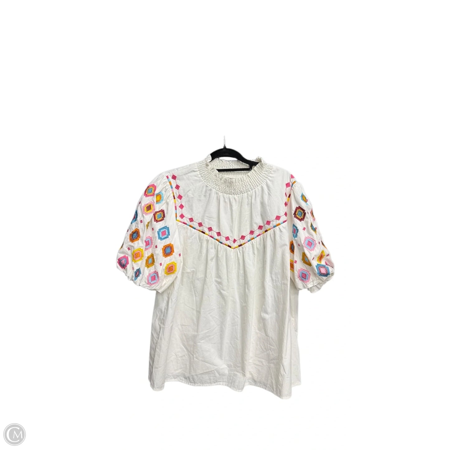 Top Short Sleeve By Clothes Mentor In White, Size: L