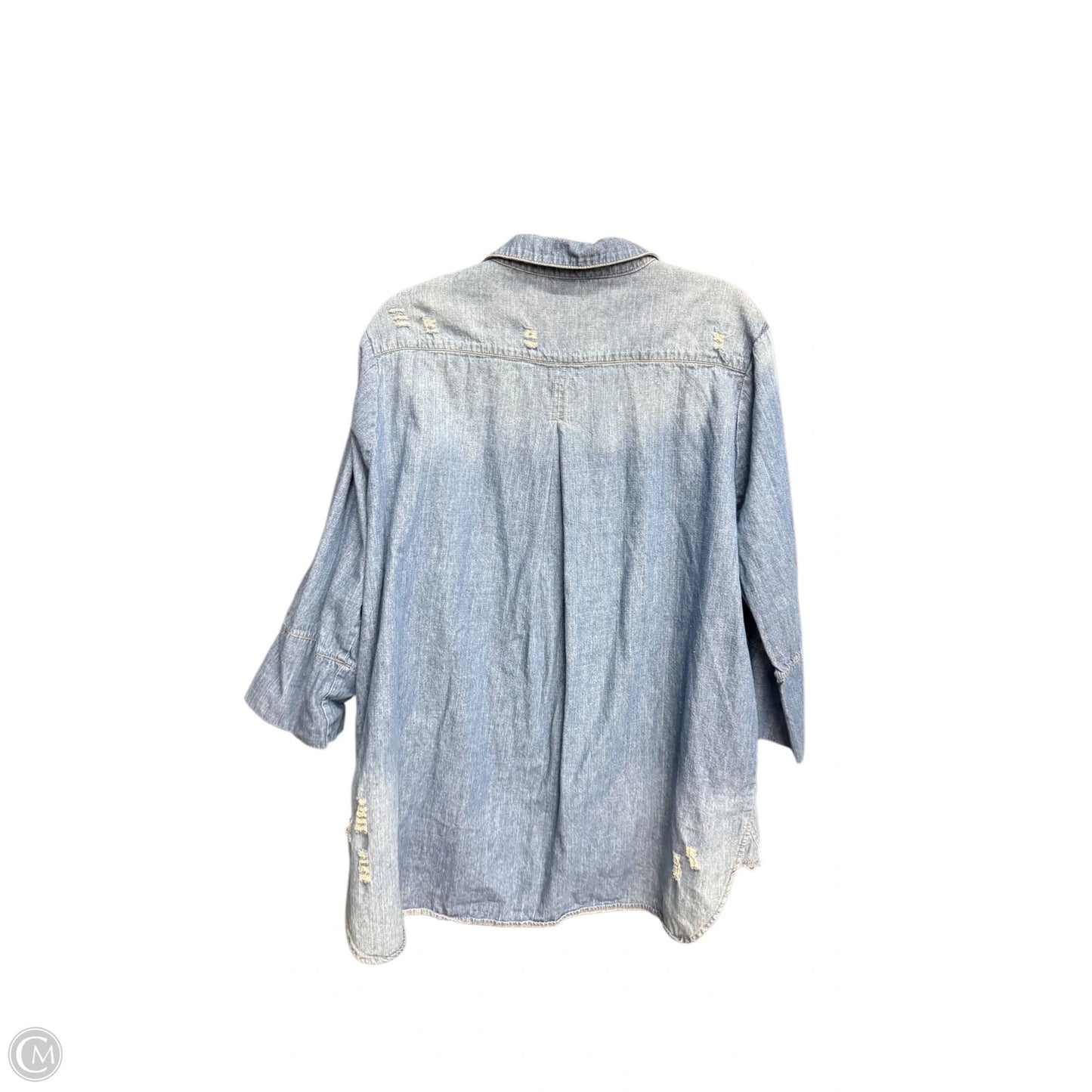 Top 3/4 Sleeve By Umgee In Blue Denim, Size: 2x