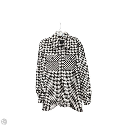 Cardigan By Clothes Mentor In Black & White, Size: M