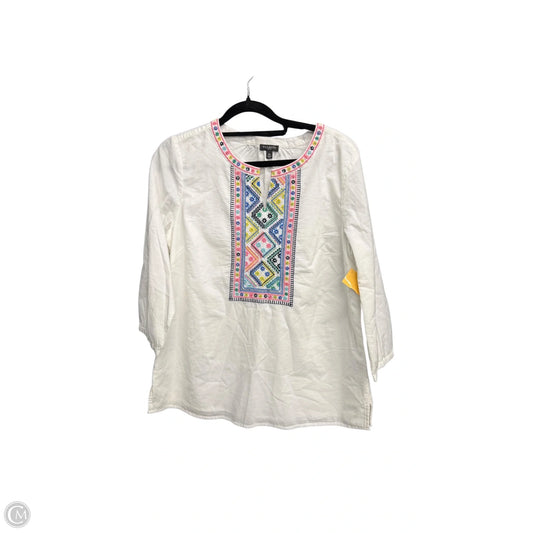 Top 3/4 Sleeve By Talbots In White, Size: Mp