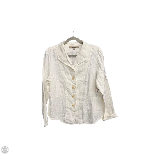 Top Long Sleeve By Flax In White, Size: S