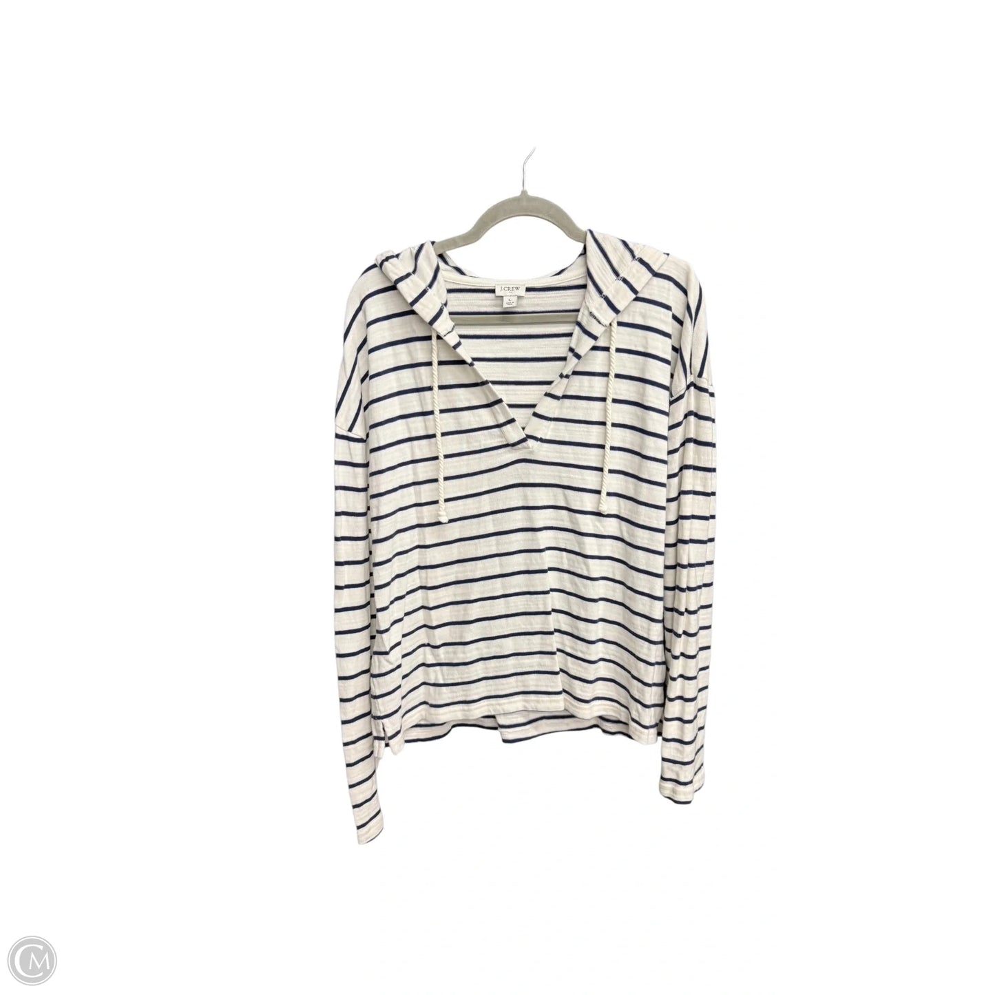 Sweatshirt Hoodie By J. Crew In Striped Pattern, Size: L