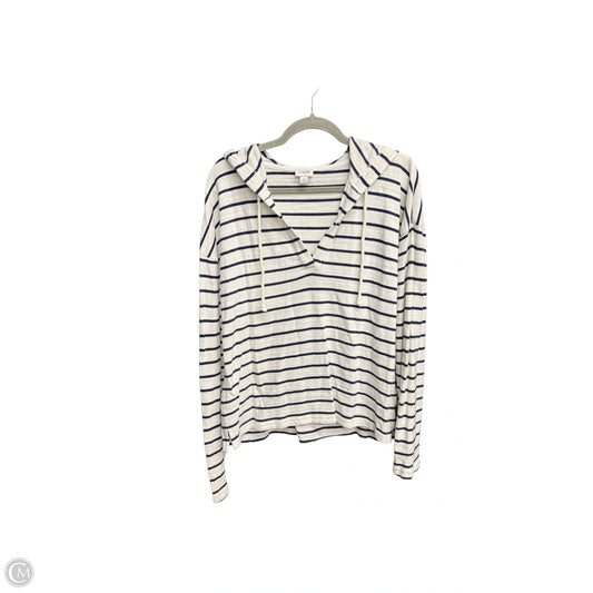 Sweatshirt Hoodie By J. Crew In Striped Pattern, Size: L