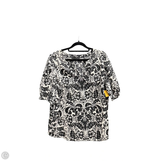 Top Short Sleeve By Talbots In Floral Print, Size: Xl