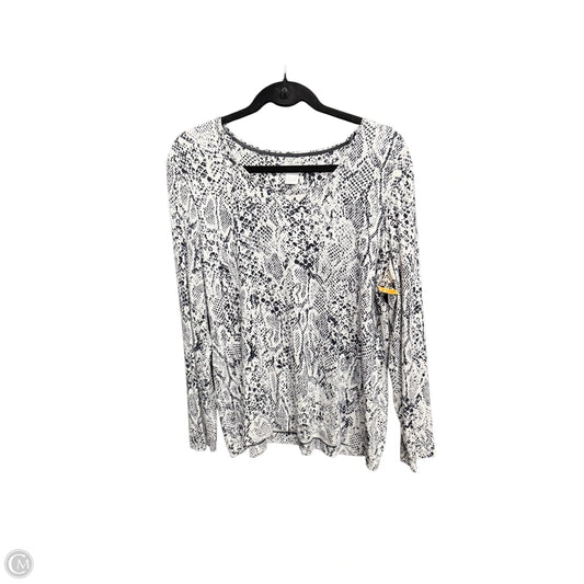 Top Long Sleeve By Chicos In Snakeskin Print, Size: L