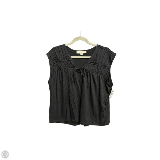 Top Sleeveless By Loft In Black, Size: L