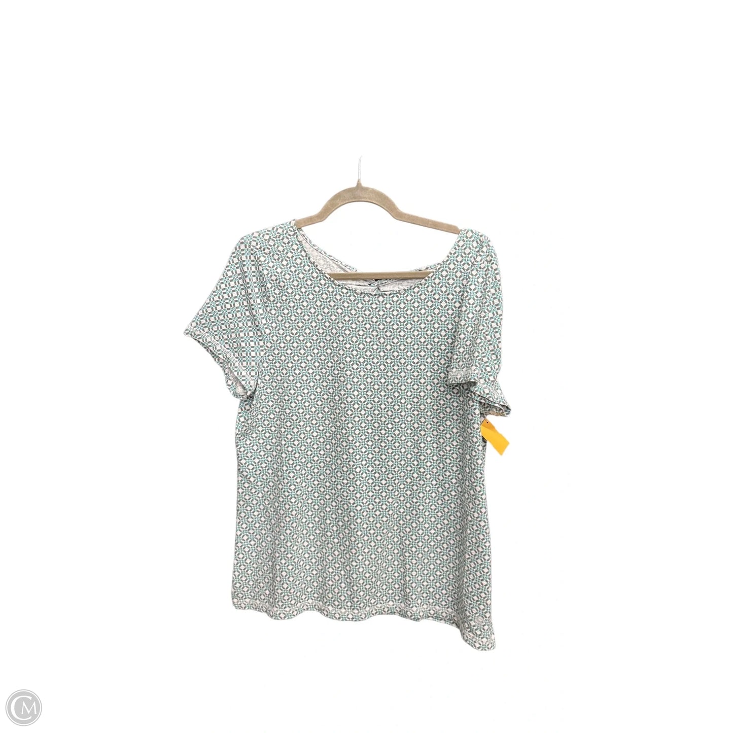 Top Short Sleeve By Talbots In Geometric Pattern, Size: L