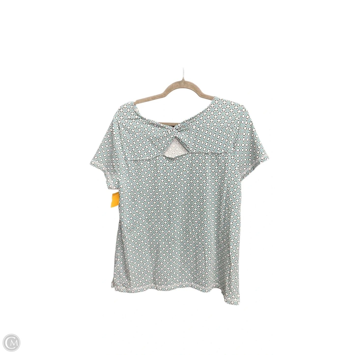 Top Short Sleeve By Talbots In Geometric Pattern, Size: L