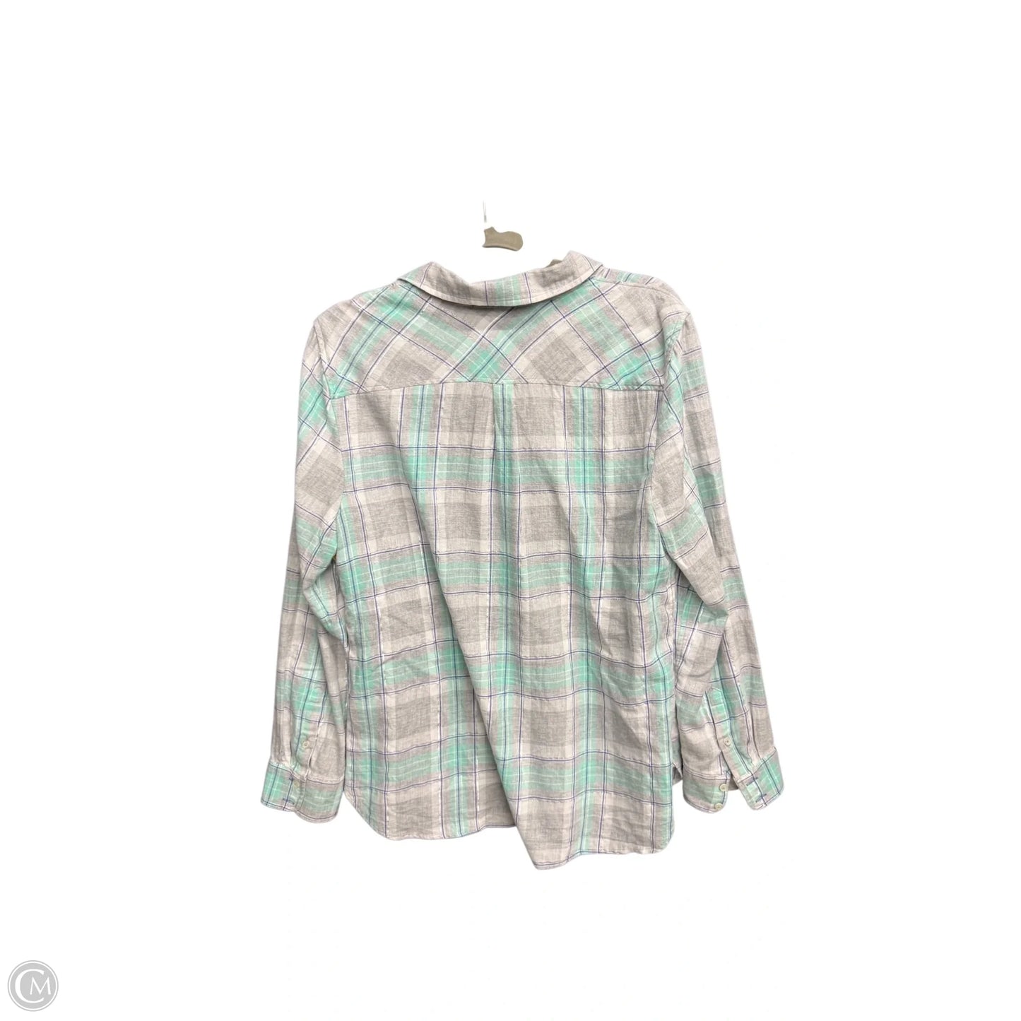 Top Long Sleeve By Talbots In Checkered Pattern, Size: L