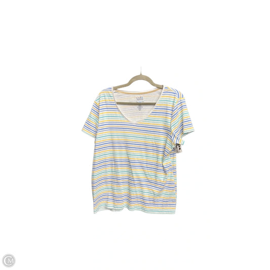 Top Short Sleeve By Croft And Barrow In Striped Pattern, Size: L