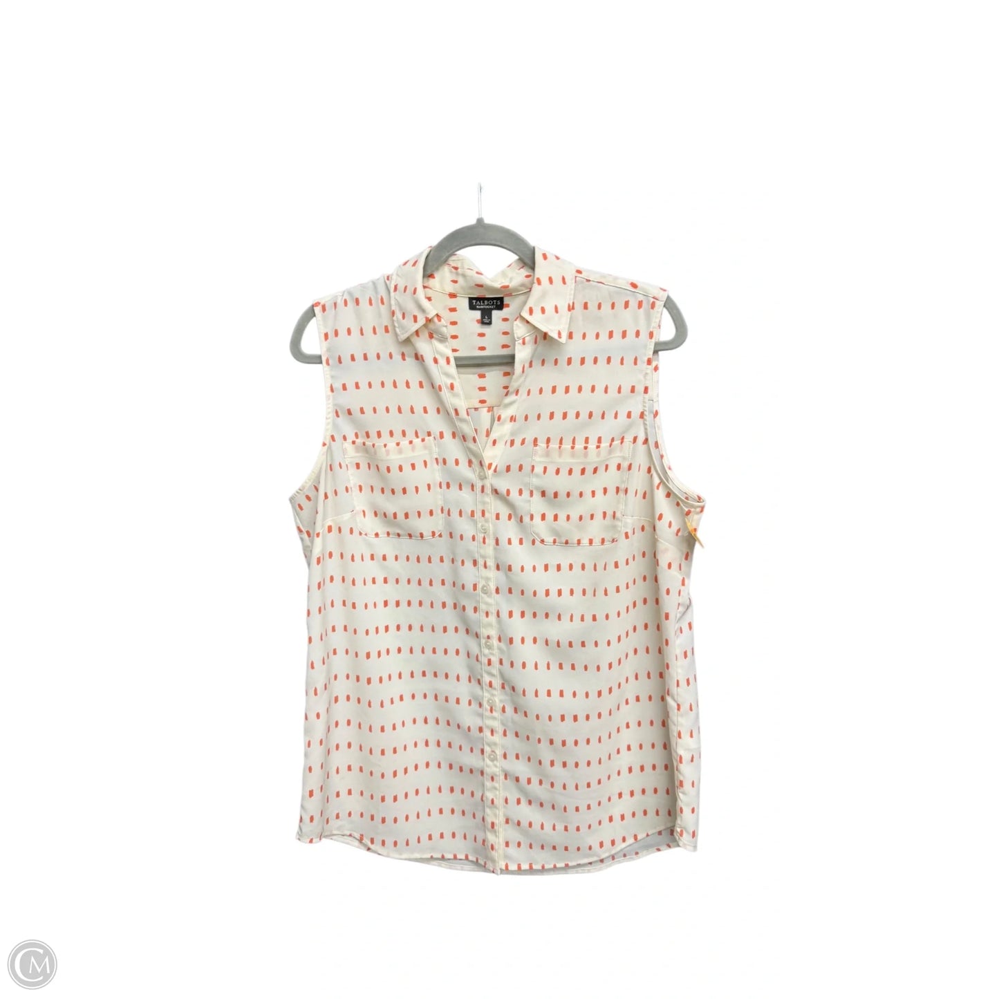 Top Sleeveless By Talbots In Polkadot Pattern, Size: L