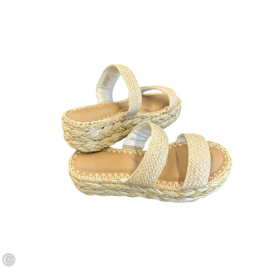 Sandals Heels Platform By Oasis Society In Tan, Size: 9