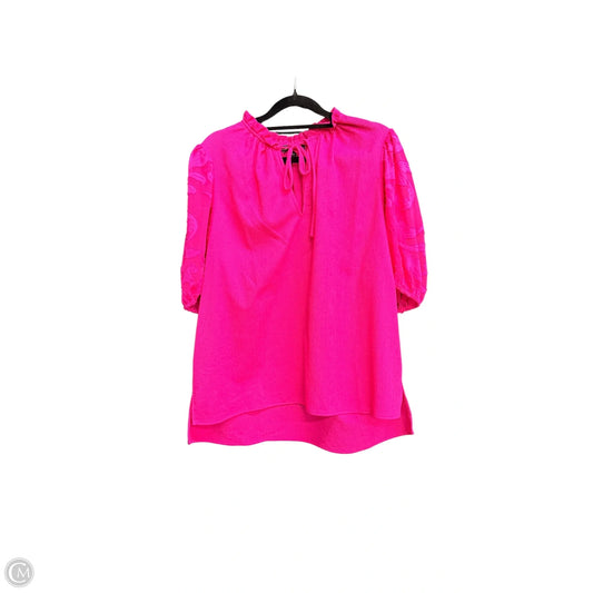 Top Short Sleeve By Express In Pink, Size: L