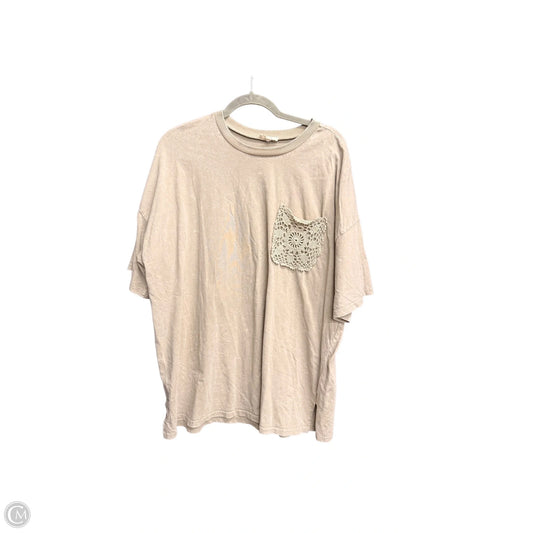 Top Short Sleeve By Easel In Beige, Size: M