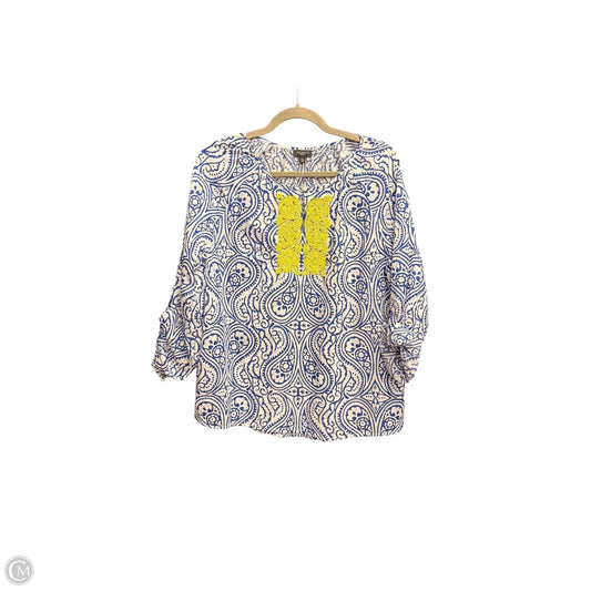 Top 3/4 Sleeve By Talbots In Black & White, Size: Lp