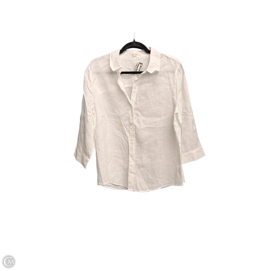 Top 3/4 Sleeve By Chicos In White, Size: M