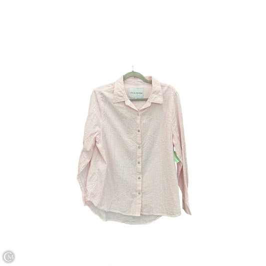 Top Long Sleeve By Lola River In Striped Pattern, Size: L