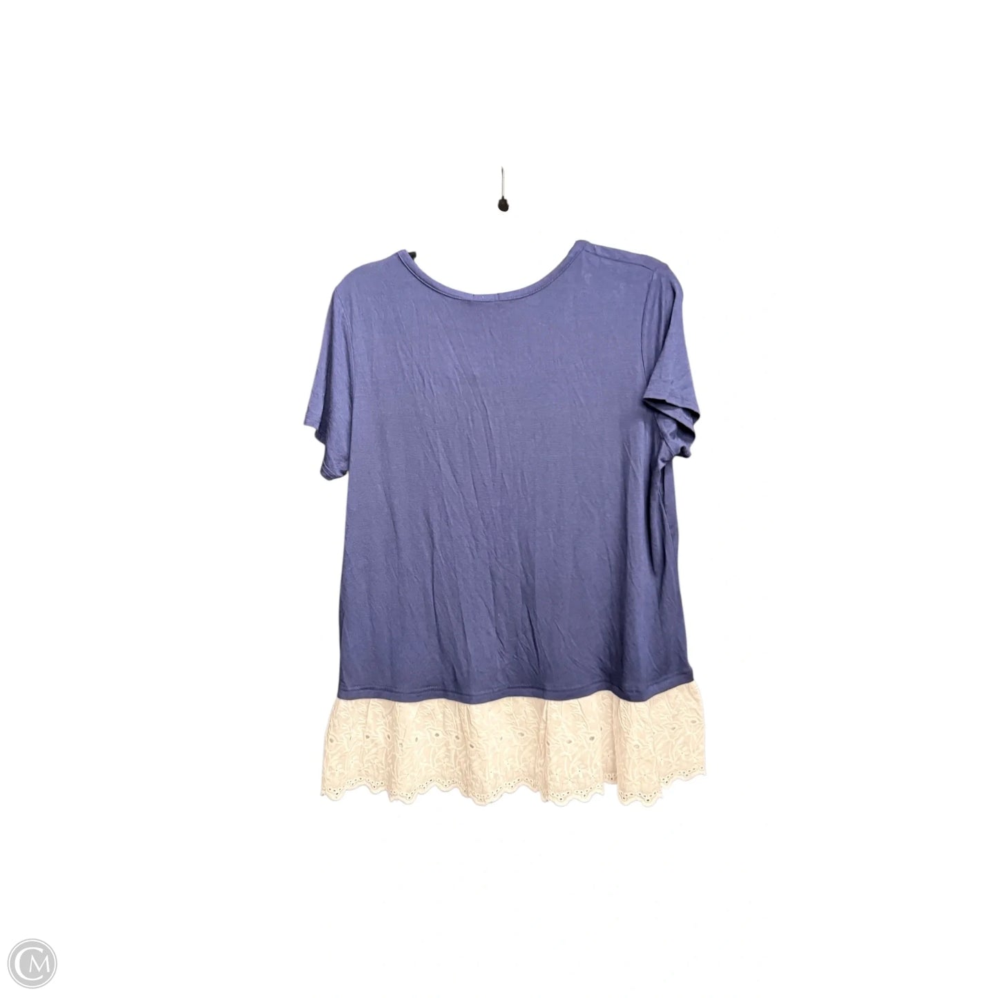 Top Short Sleeve By Hannah In Navy, Size: L
