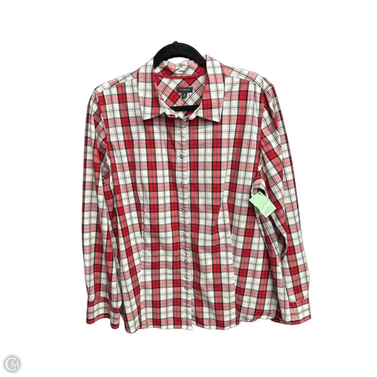 Top Long Sleeve By Talbots In Checkered Pattern, Size: 2x