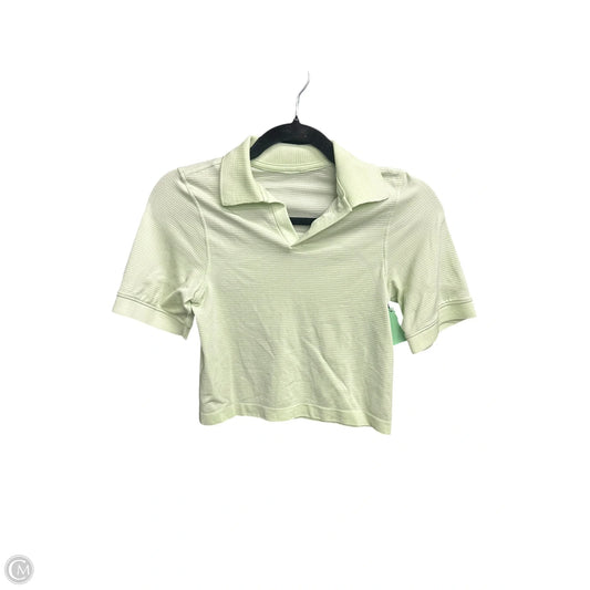 Athletic Top Short Sleeve By Lululemon In Green, Size: Xs