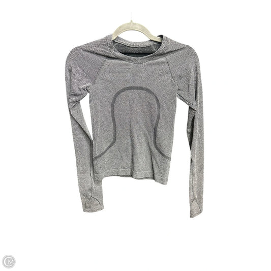 Athletic Top Long Sleeve Crewneck By Lululemon In Silver, Size: Xs