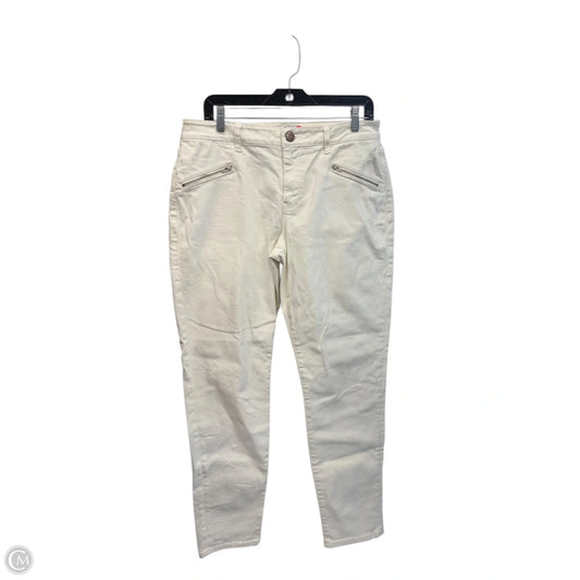 Jeans Skinny By Cabi In White Denim, Size: 12