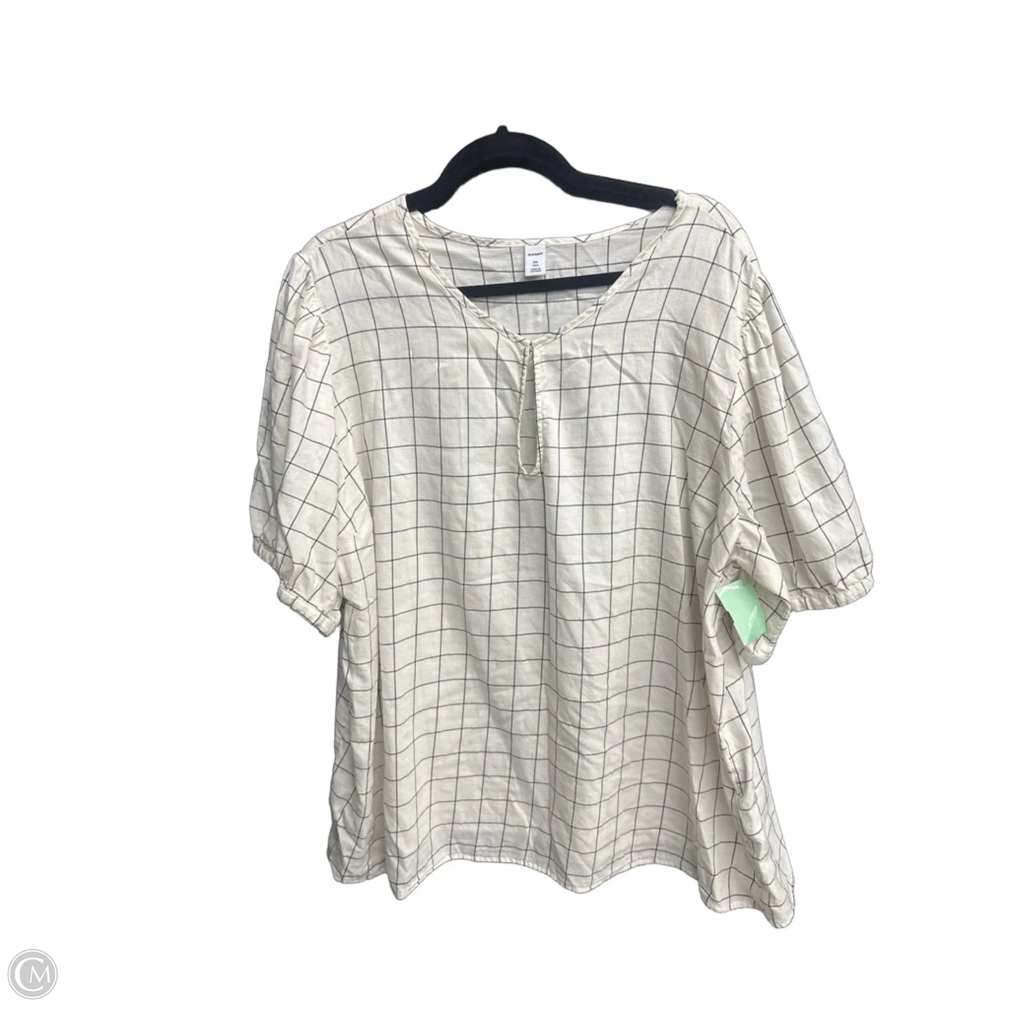 Top Short Sleeve By Old Navy In Checkered Pattern, Size: 2x
